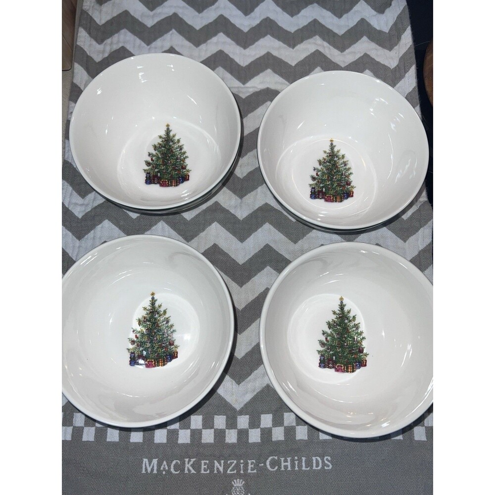 Christopher Radko Christmas Traditions 6" Cereal Bowls--- Set of 4
